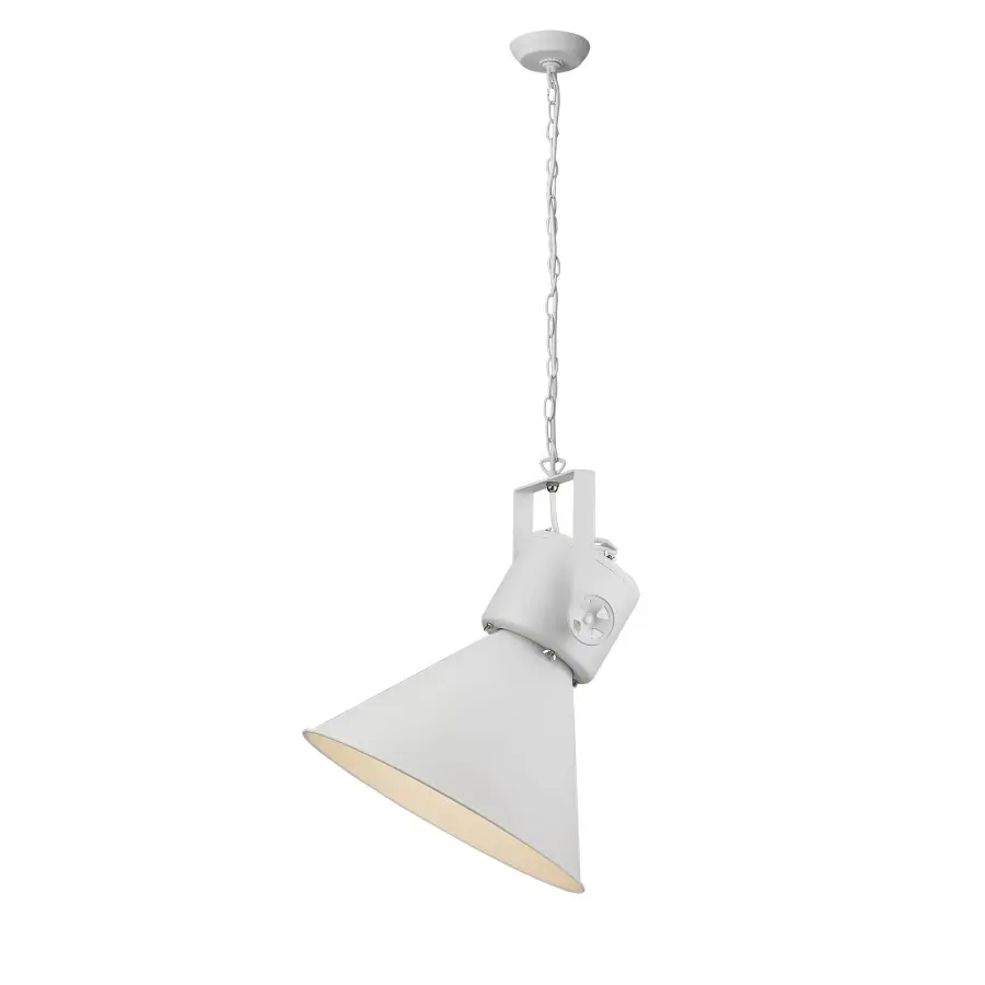 Crew 1-Light Pendant in White Iron - Image 4