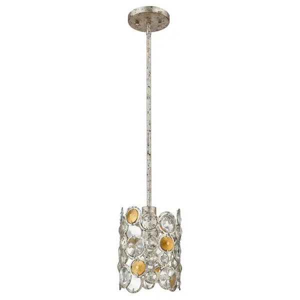Vitozzi 1-Light Pendant in Antique Silver Leaf - Image 1