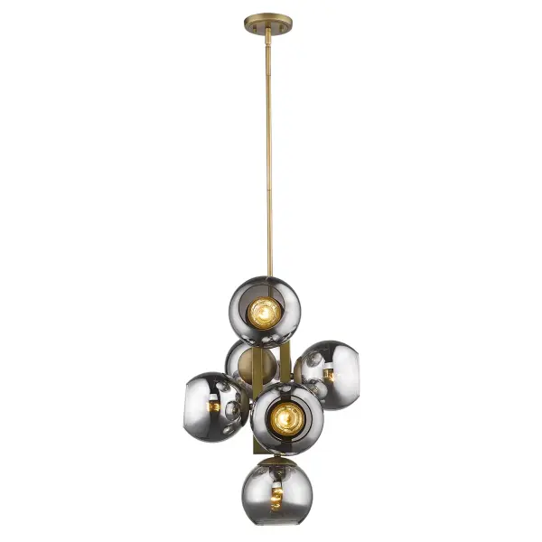 Lunette 6-Light Pendant in Aged Brass - Image 2
