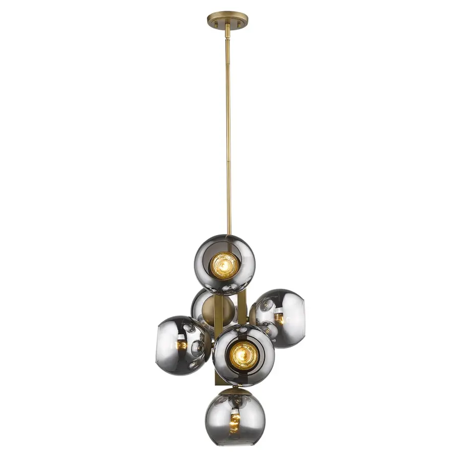 Lunette 6-Light Pendant in Aged Brass - Image 2