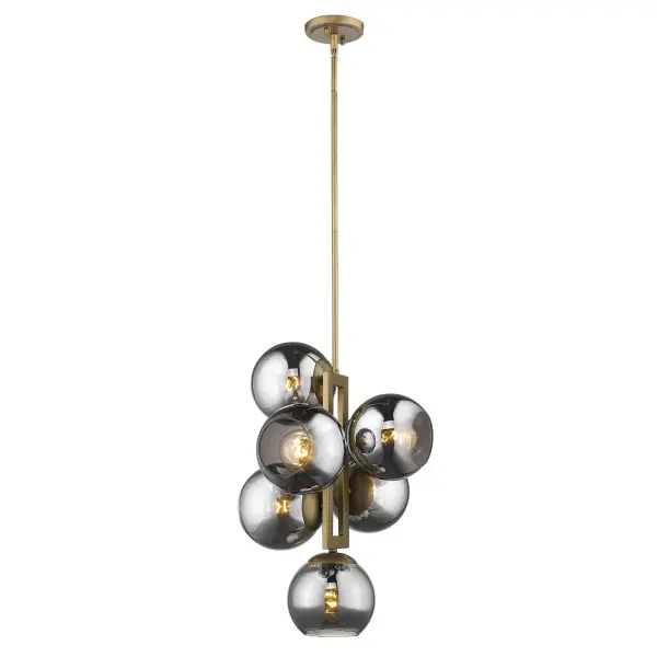 Lunette 6-Light Pendant in Aged Brass - Image 3
