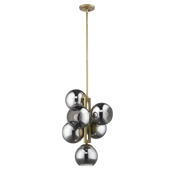 Lunette 6-Light Pendant in Aged Brass - Image 4