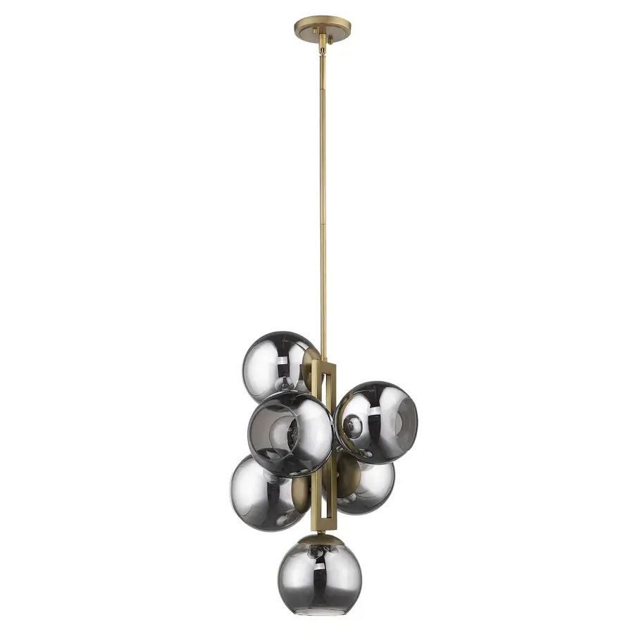 Lunette 6-Light Pendant in Aged Brass - Image 4