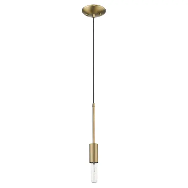 Perret 1-Light Mini Pendant in Aged Brass - Image 1