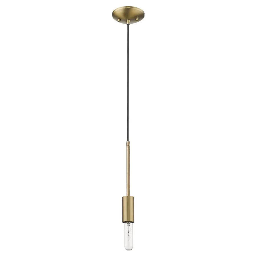 Perret 1-Light Mini Pendant in Aged Brass - Image 1
