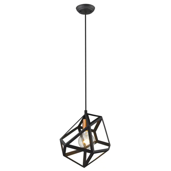 Hedron 1-Light Pendant in Matte Black - Image 2