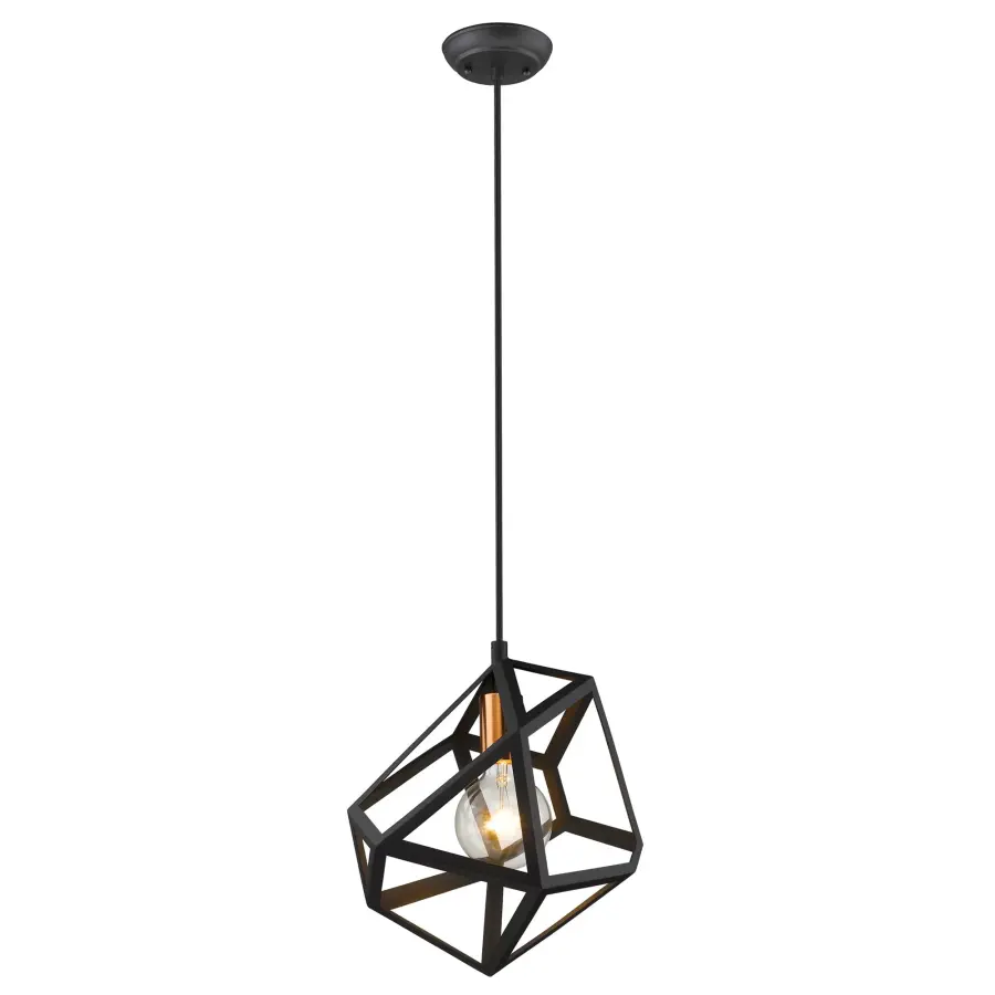 Hedron 1-Light Pendant in Matte Black - Image 2