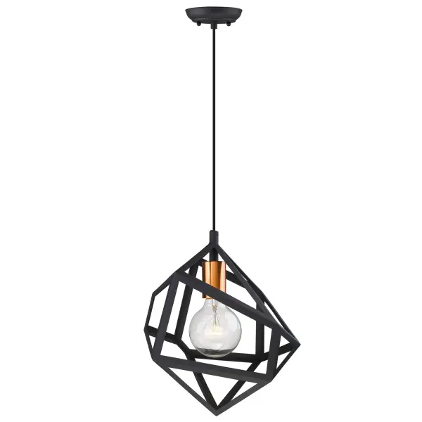 Hedron 1-Light Pendant in Matte Black - Image 4