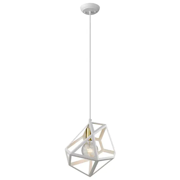 Hedron 1-Light Pendant in White Iron - Image 2