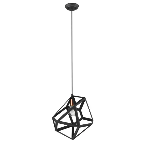 Hedron 1-Light Pendant in Matte Black - Image 1