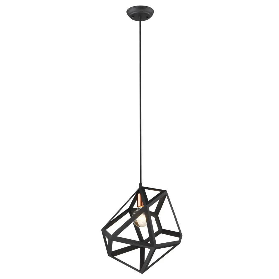 Hedron 1-Light Pendant in Matte Black - Image 2