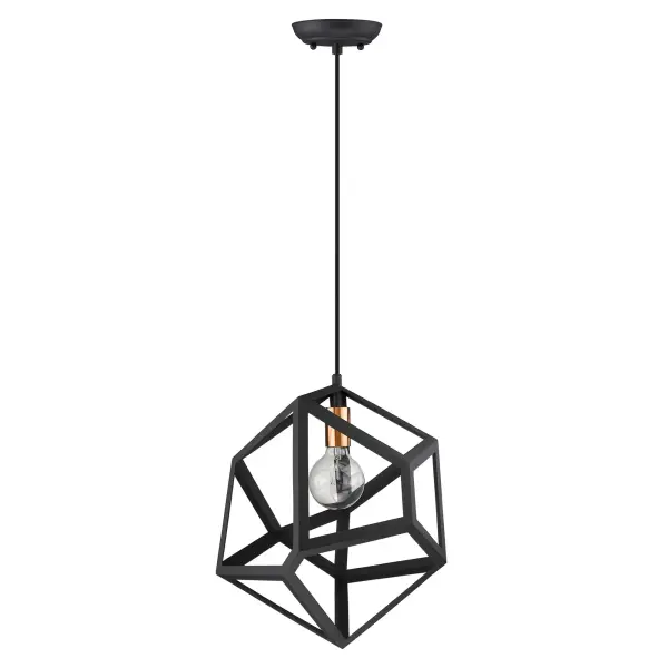 Hedron 1-Light Pendant in Matte Black - Image 3