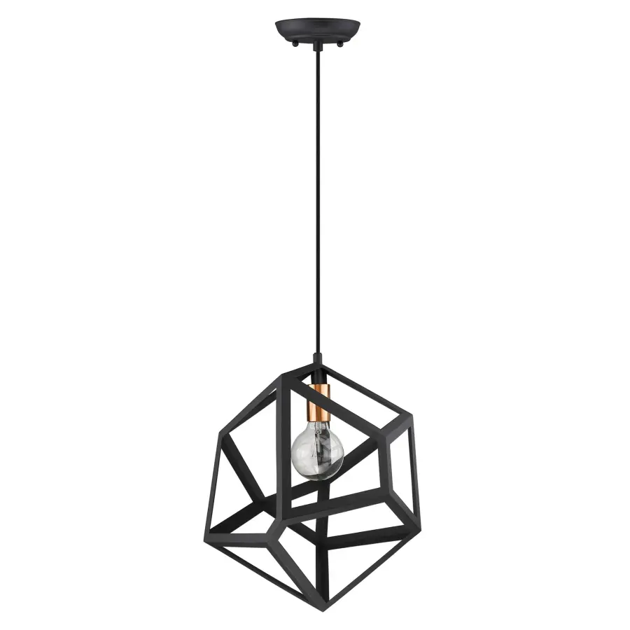 Hedron 1-Light Pendant in Matte Black - Image 3
