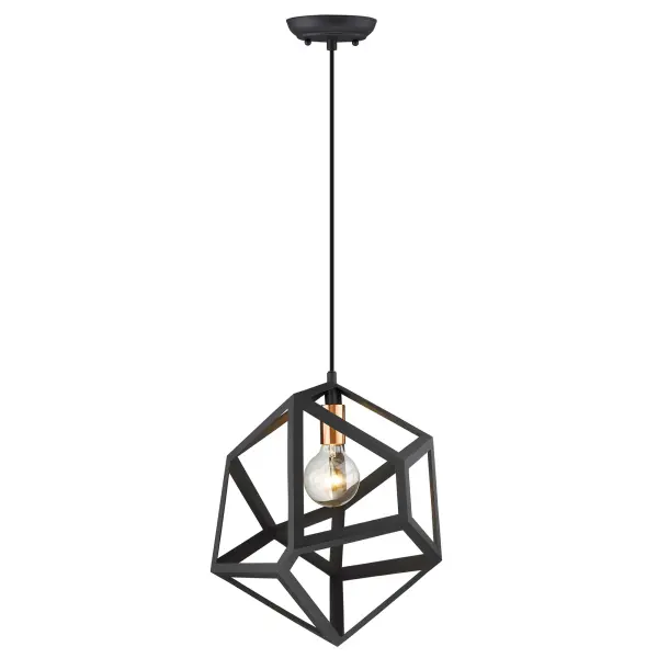 Hedron 1-Light Pendant in Matte Black - Image 4