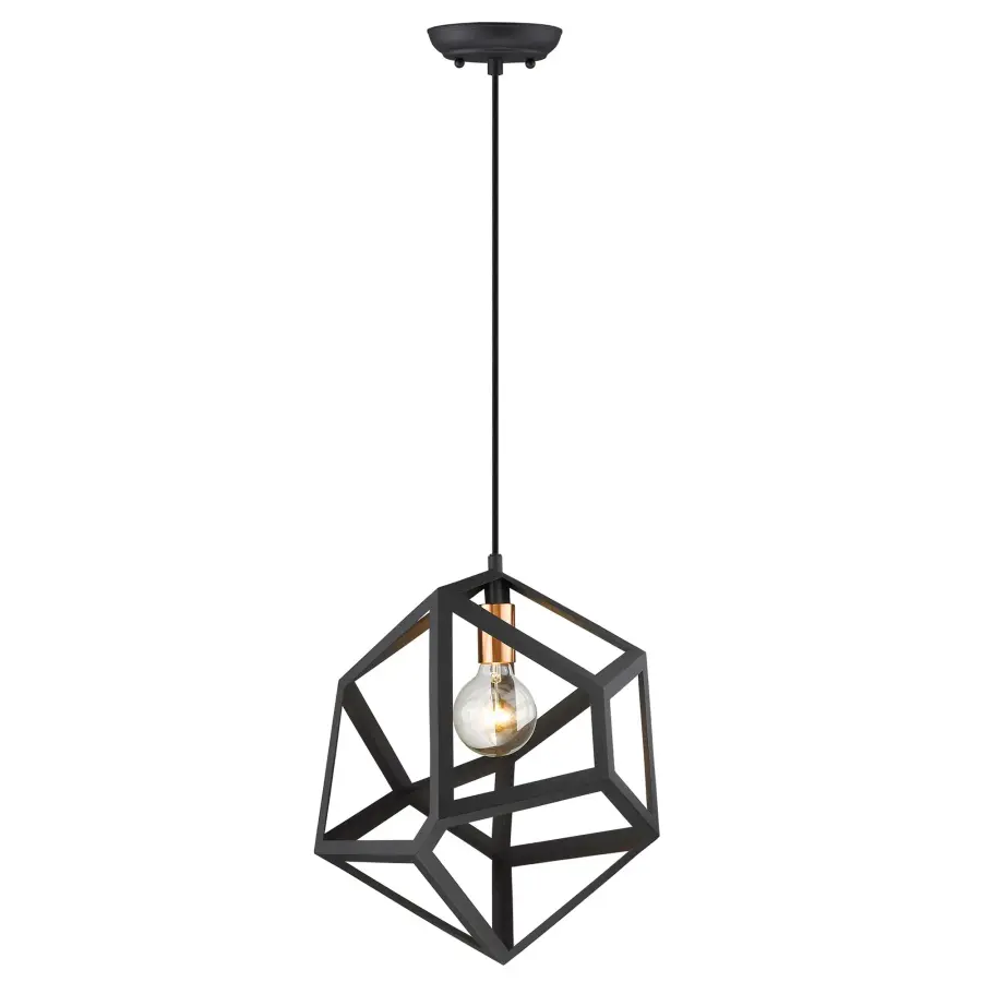 Hedron 1-Light Pendant in Matte Black - Image 4