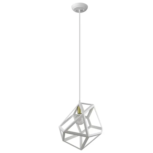 Hedron 1-Light Pendant in White - Image 1