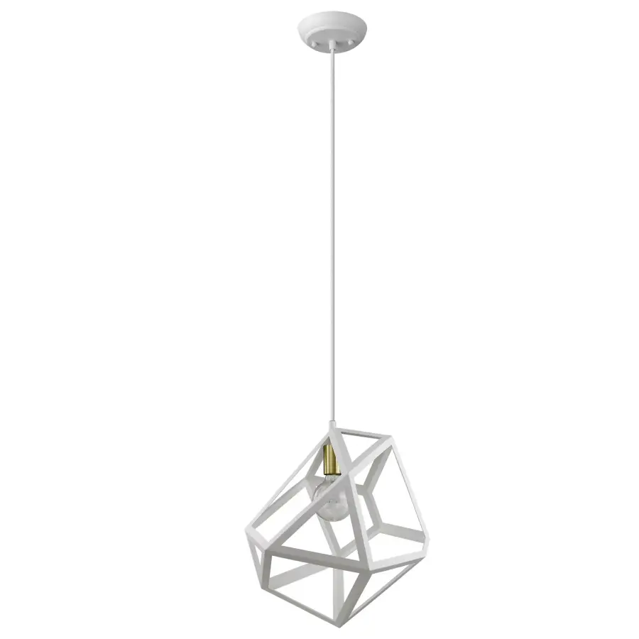 Hedron 1-Light Pendant in White - Image 1