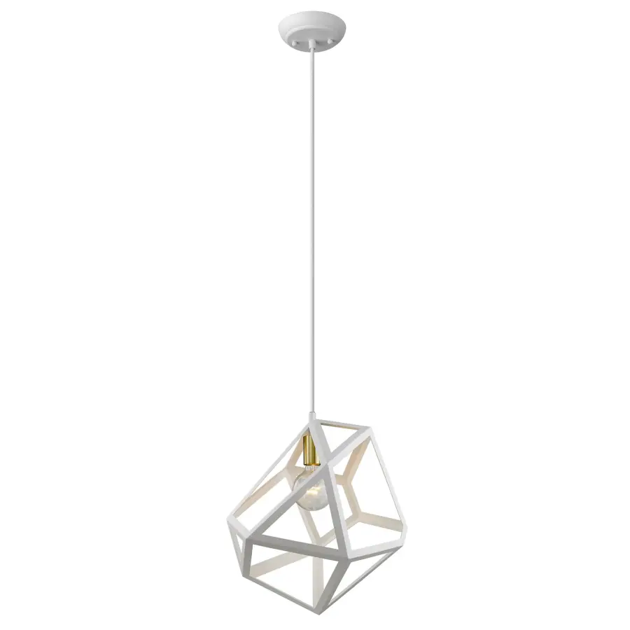 Hedron 1-Light Pendant in White - Image 2