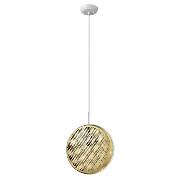 Tholos 1-Light Pendant in White Iron - Image 1