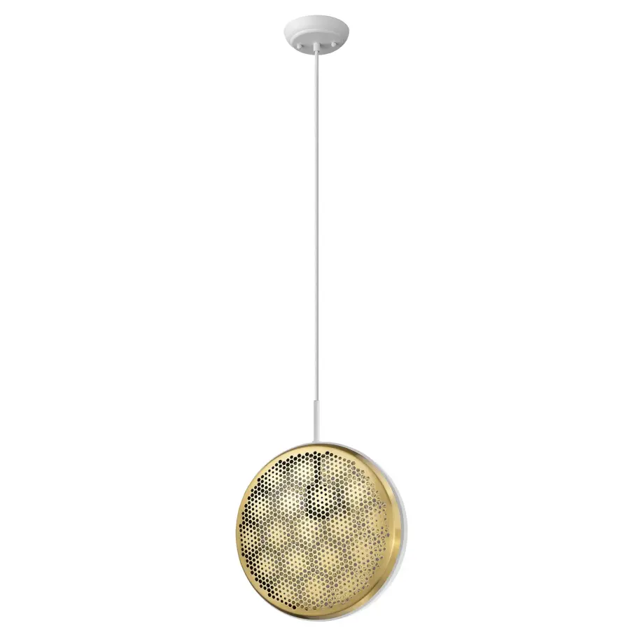 Tholos 1-Light Pendant in White Iron - Image 1