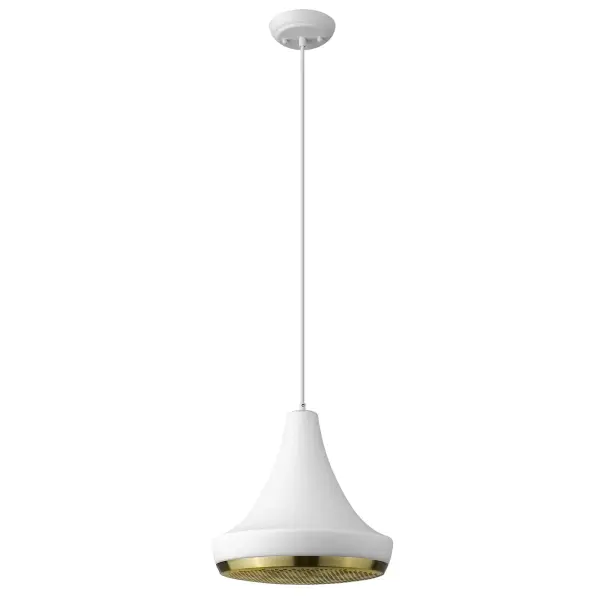 Tholos 1-Light Pendant in White Iron - Image 1