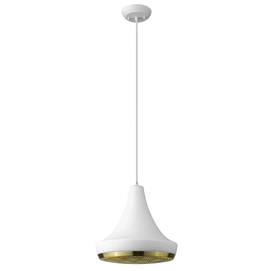 Tholos 1-Light Pendant in White Iron - Image 1