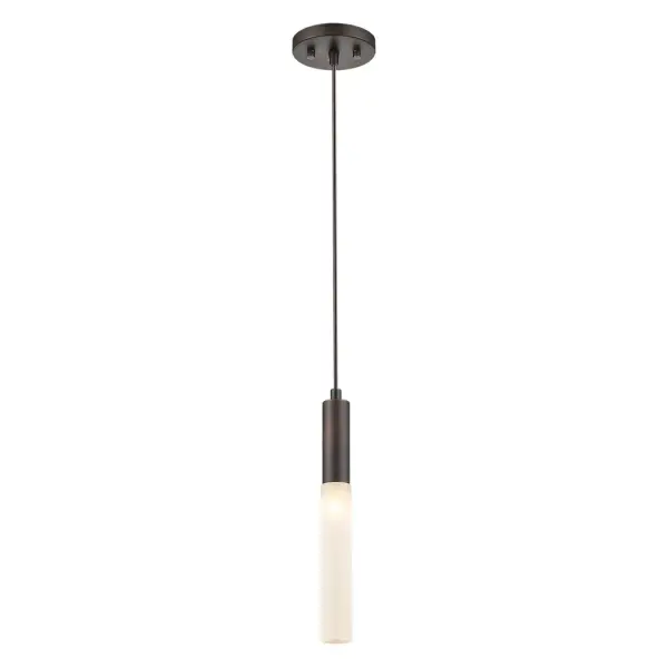 The Cavaletto 1-Light Pendant combines traditional styling with a compact 1.25-inch width, making it ideal for tight spaces. Its antique bronze finish and glass shade deliver classic elegance in a miniature form factor. - alternate view