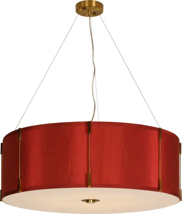 Scroll 6-Light Pendant in Aged Brass
