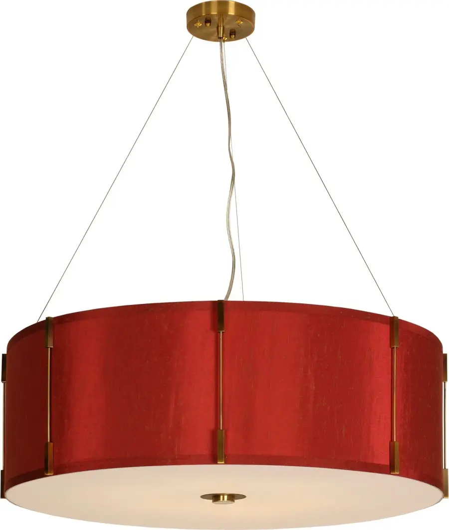 Scroll 6-Light Pendant in Aged Brass