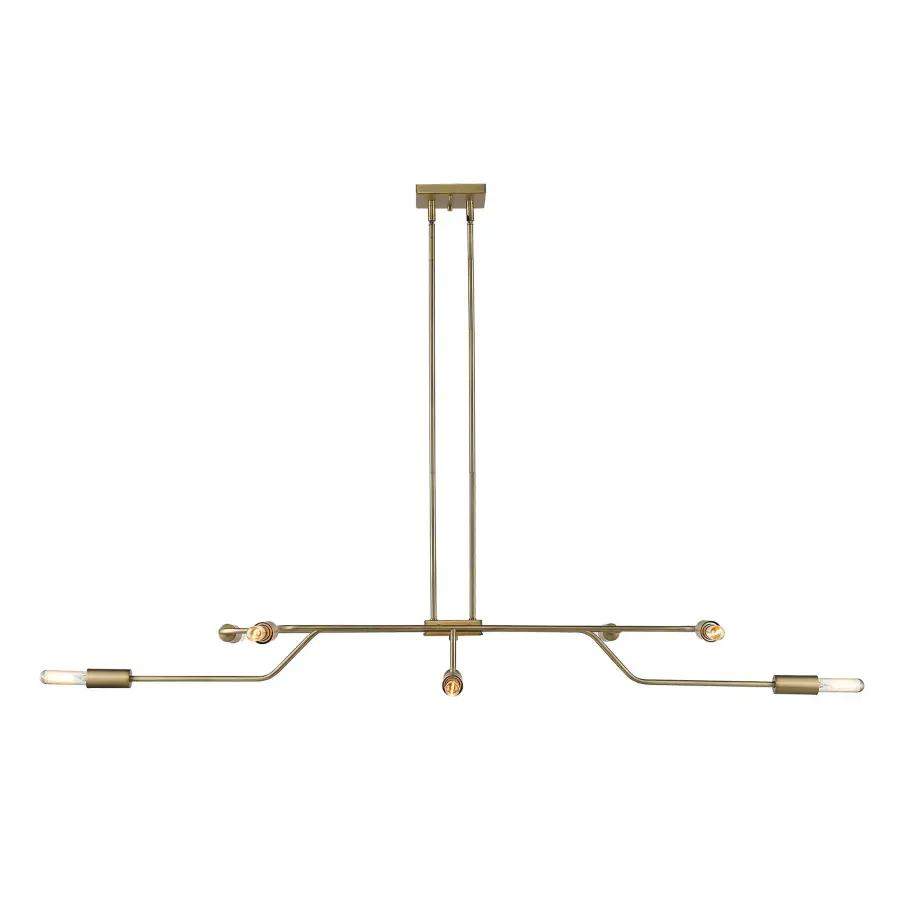 Perret 8-Light Convertible Pendant in Aged Brass - Image 2