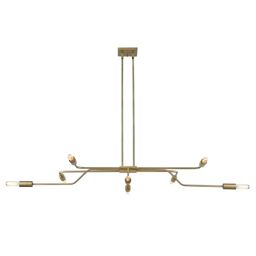Perret 8-Light Convertible Pendant in Aged Brass - Image 3