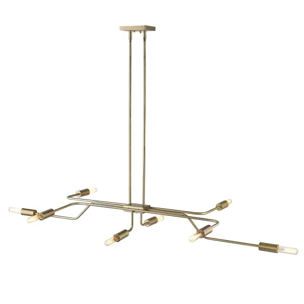 Perret 8-Light Convertible Pendant in Aged Brass - Image 7