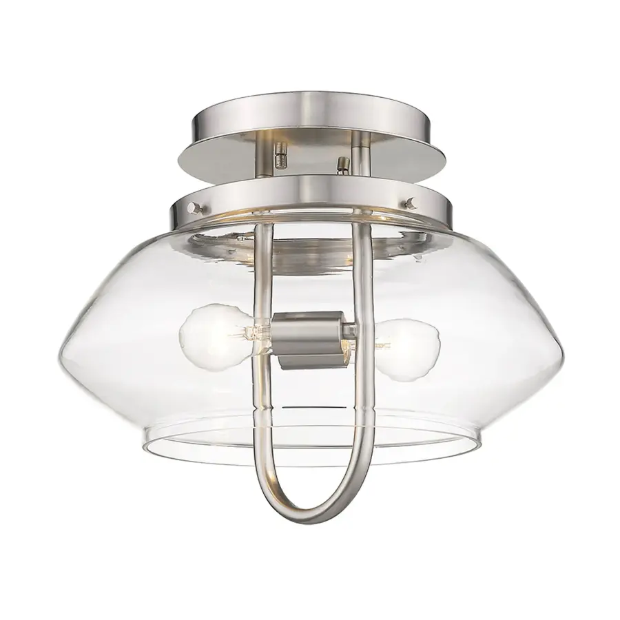 Garner 2-Light Semi-Flush Mount in Satin Nickel - Image 2