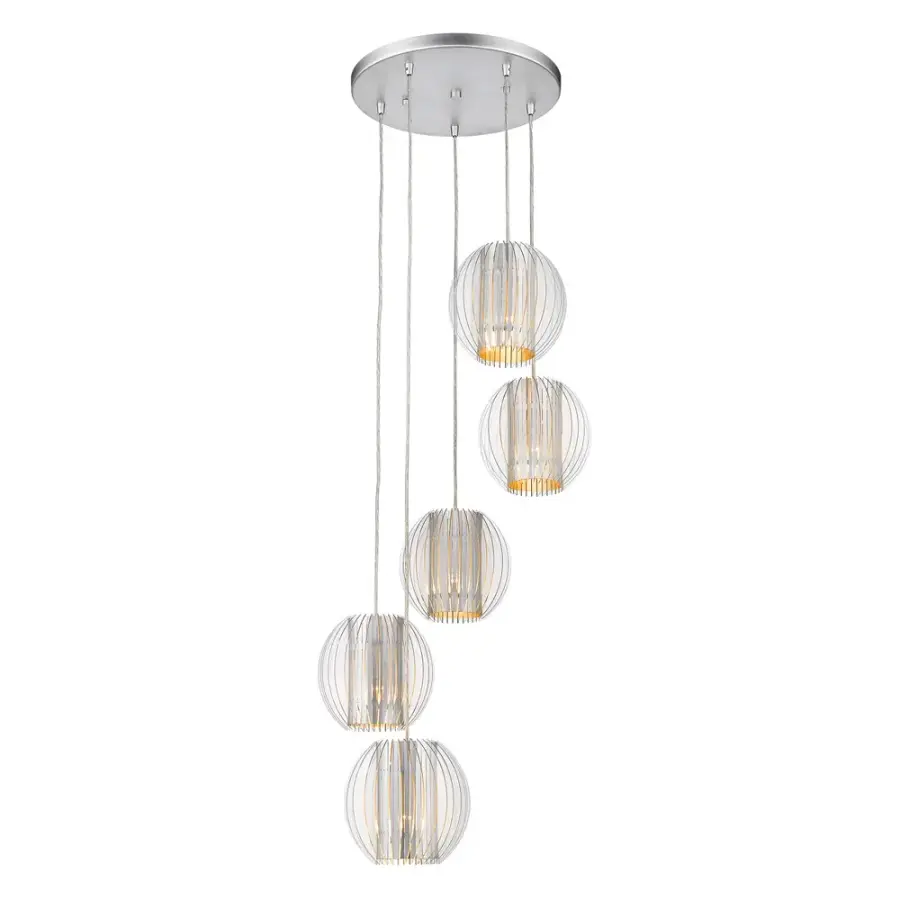 Phoenix 5-Light Pendant in Metallic Silver - Image 2