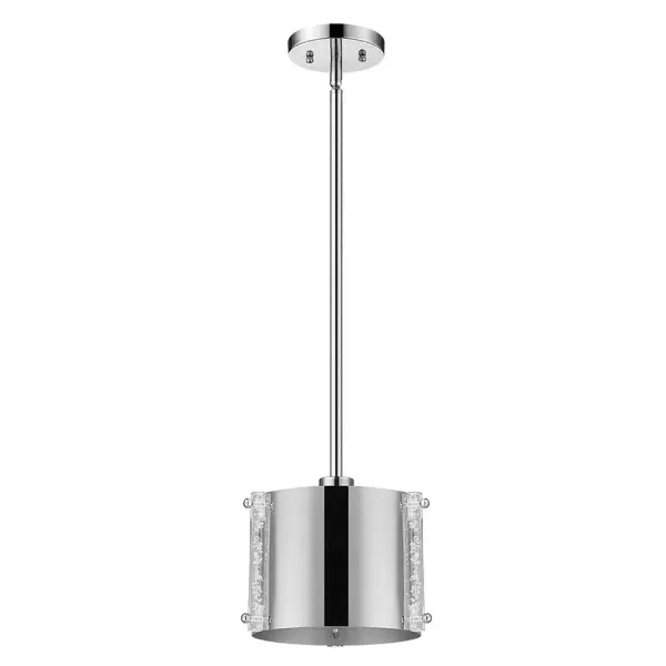 Zoom 1-Light Pendant in Polished Stainless Steel - Image 1