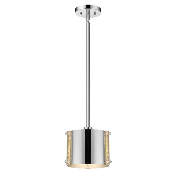 Zoom 1-Light Pendant in Polished Stainless Steel - Image 2