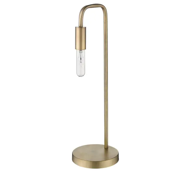 The Perret table lamp combines transitional styling with practical functionality. Its aged brass finish and steel construction deliver durability and timeless appeal, while the hi/low/off switch provides flexible lighting control.