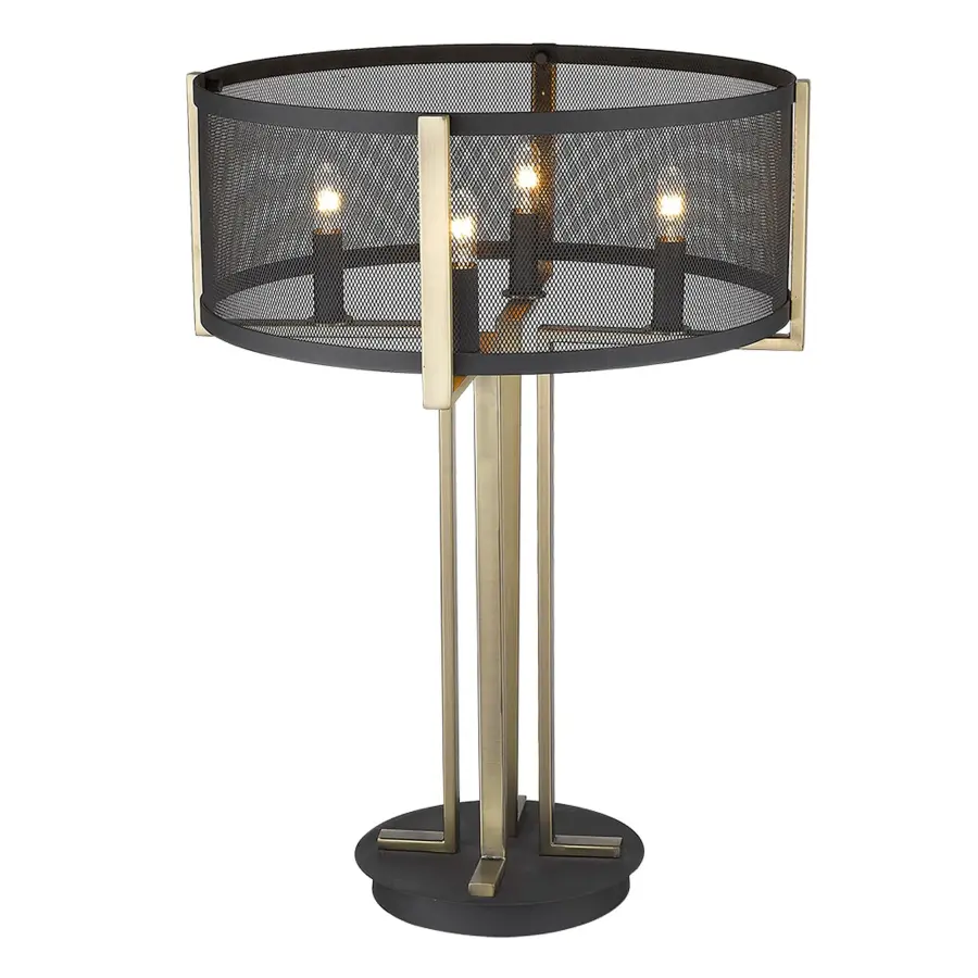 Trend Home 4-Light Table Lamp in Matte Black - Image 4