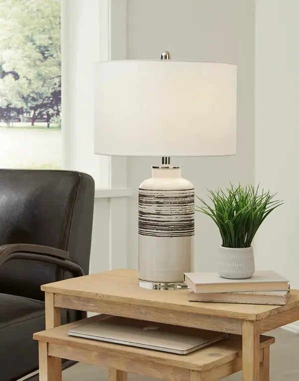 Trend Home Ceramic Table Lamp with Linen Shade - Image 6