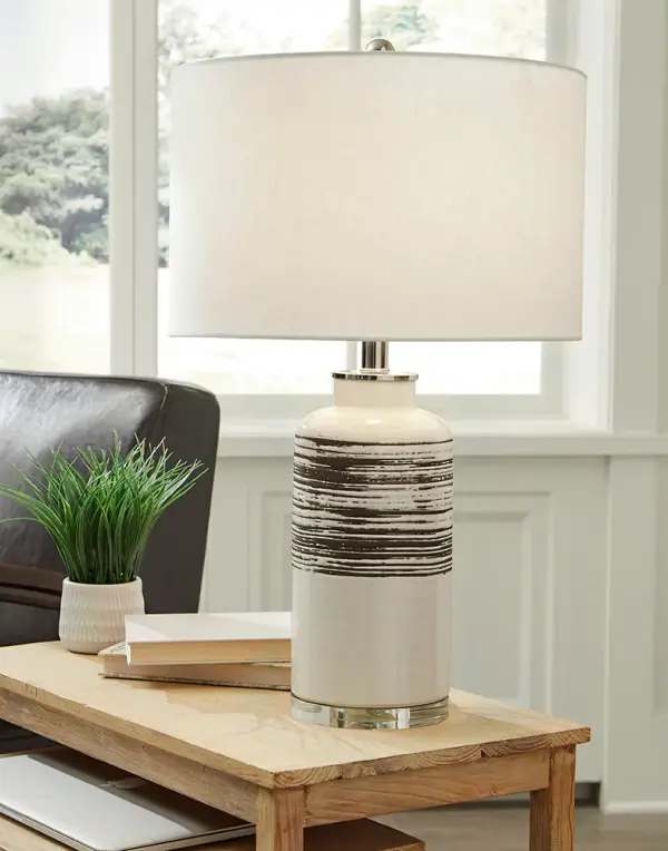 Trend Home Ceramic Table Lamp with Linen Shade - Image 8