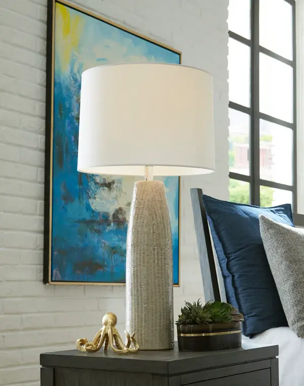Trend Home Ceramic Table Lamp with Linen Shade - Image 6