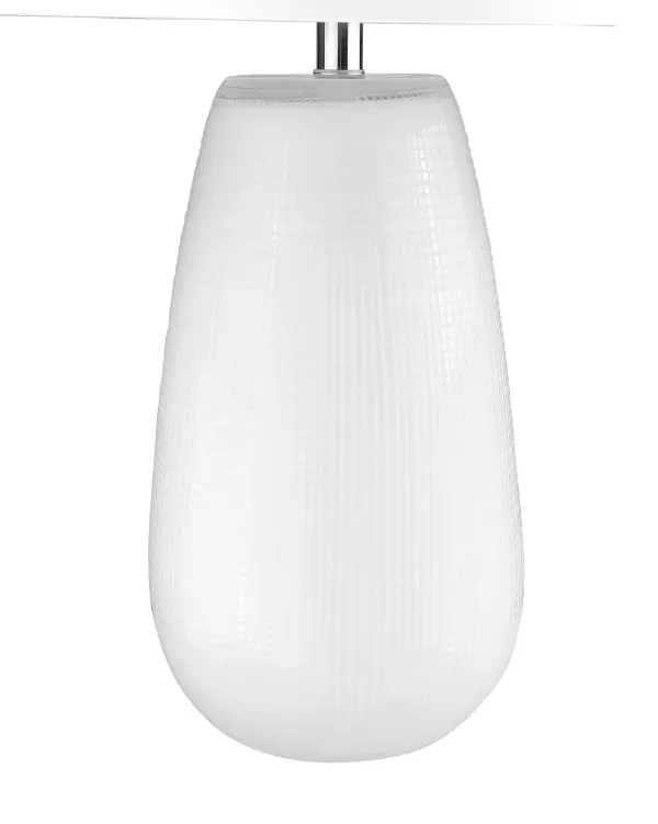 Trend Home White Glass Table Lamp with Seasalt Linen Shade - Image 4
