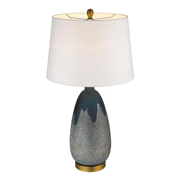 Trend Home 1-Light Brass Table Lamp with Cream Linen Shade - Image 3