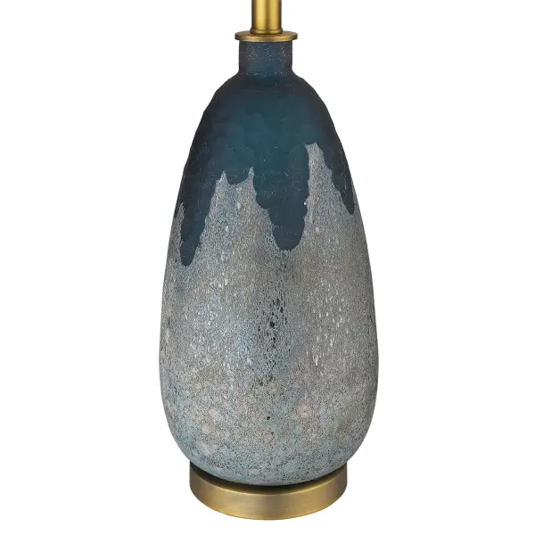 Trend Home 1-Light Brass Table Lamp with Cream Linen Shade - Image 4