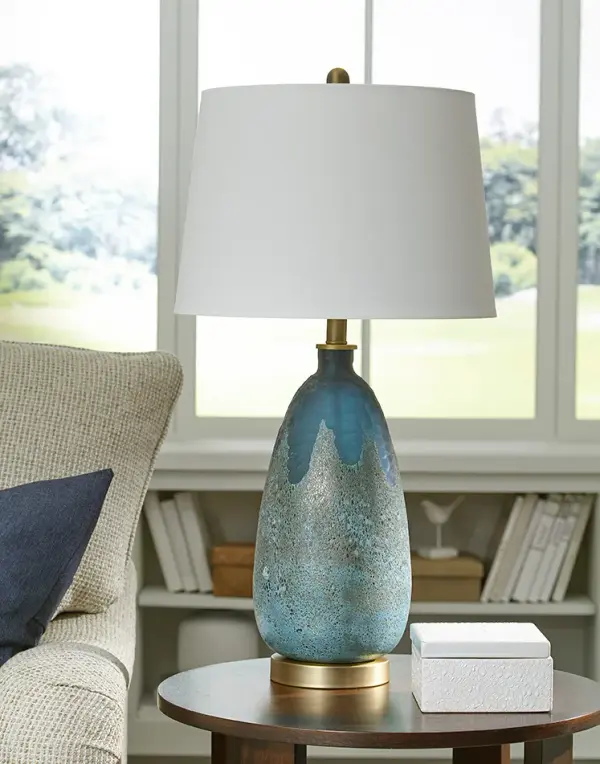 Trend Home 1-Light Brass Table Lamp with Cream Linen Shade - Image 6