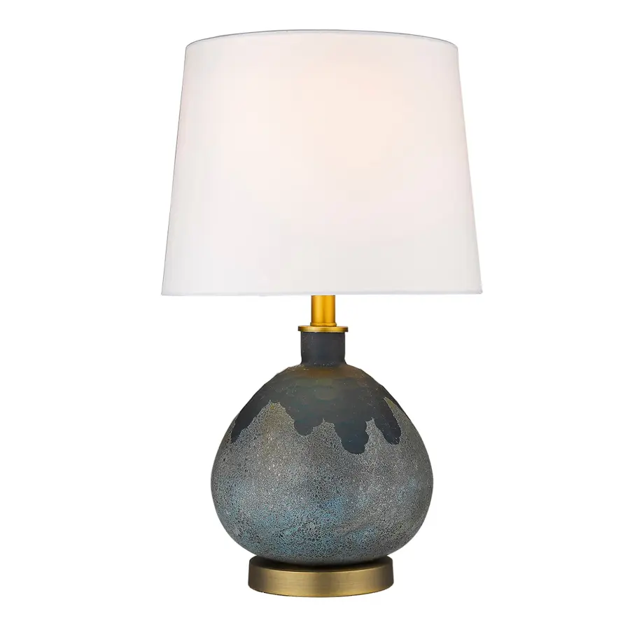 Trend Home 1-Light Brass Table Lamp with Cream Linen Shade - Image 2
