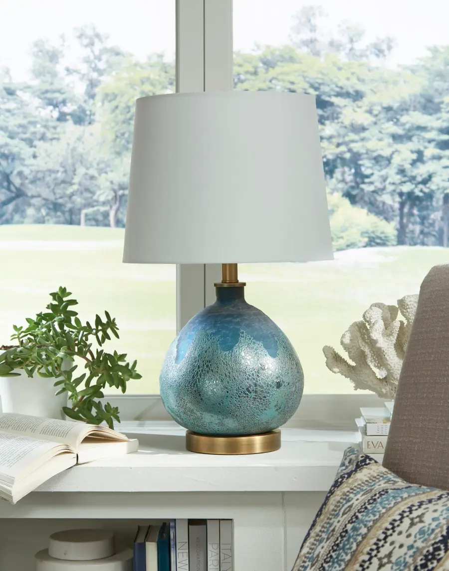 Trend Home 1-Light Brass Table Lamp with Cream Linen Shade - Image 7