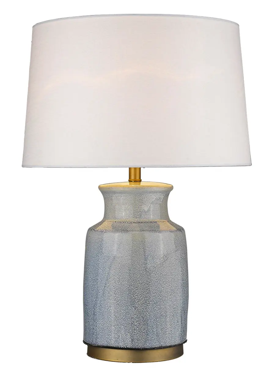 Trend Home Brass Ceramic Table Lamp with Seasalt Linen Shade - Image 2