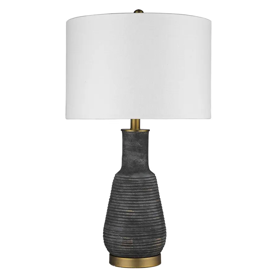 Trend Home Brass Ceramic Table Lamp with Linen Shade - Image 1