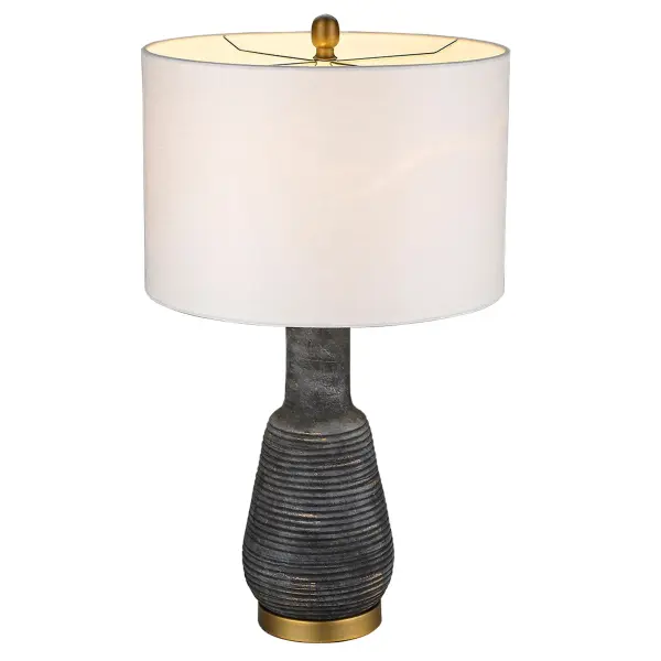 Trend Home Brass Ceramic Table Lamp with Linen Shade - Image 3